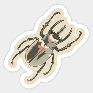 rhinoceros beetle pointillism illustration Sticker